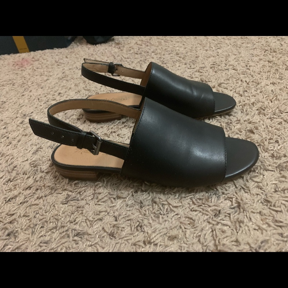 Madewell Noelle Black Leather Sandals